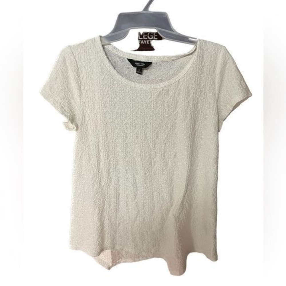 Vera Wang short sleeve white‎ top size small